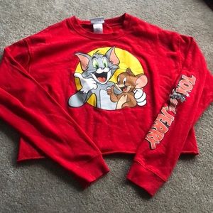 Tom and Jerry Cropped Sweatshirt
